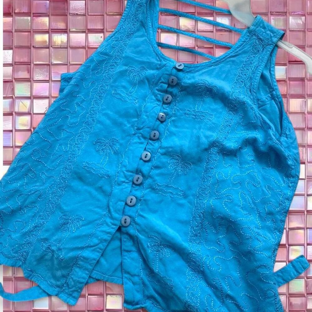 Blue rayon tank top